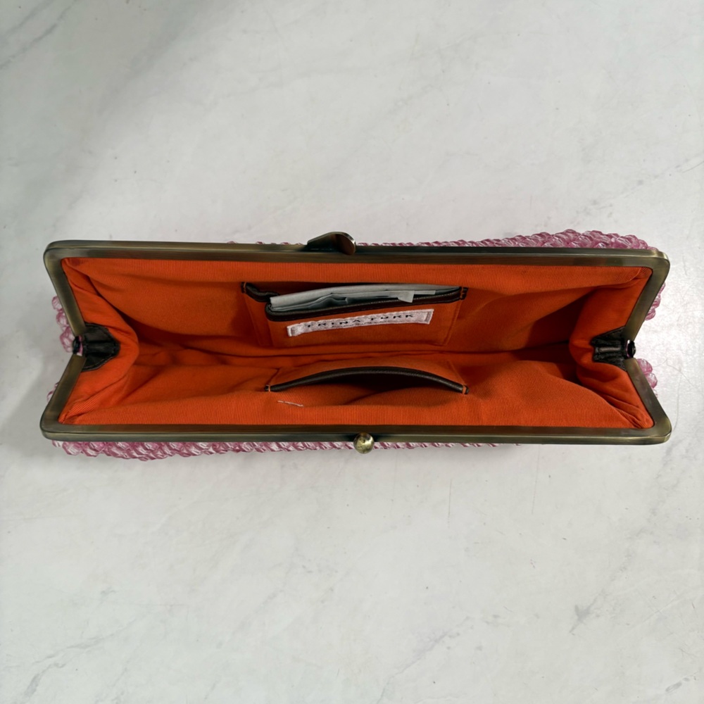 Vintage Y2K Trina Turk Pink Beaded Clutch Bag Designer Preppy Party Formal - Picture 3 of 5